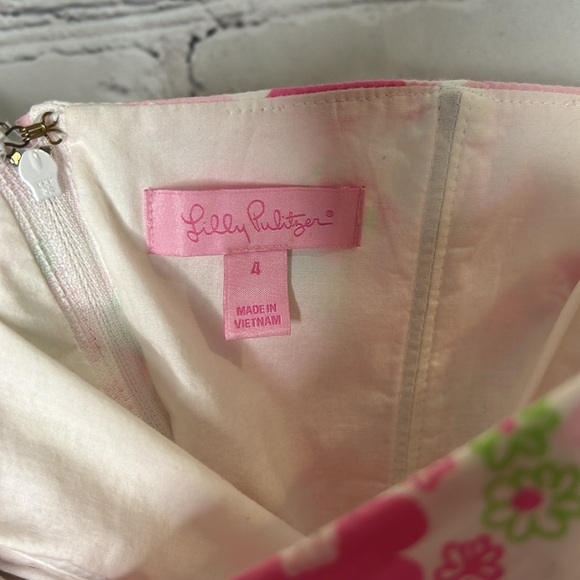 Lilly Pulitzer Pink Green Strapless Dress Size 4 Excellent Condition - Picture 8 of 9